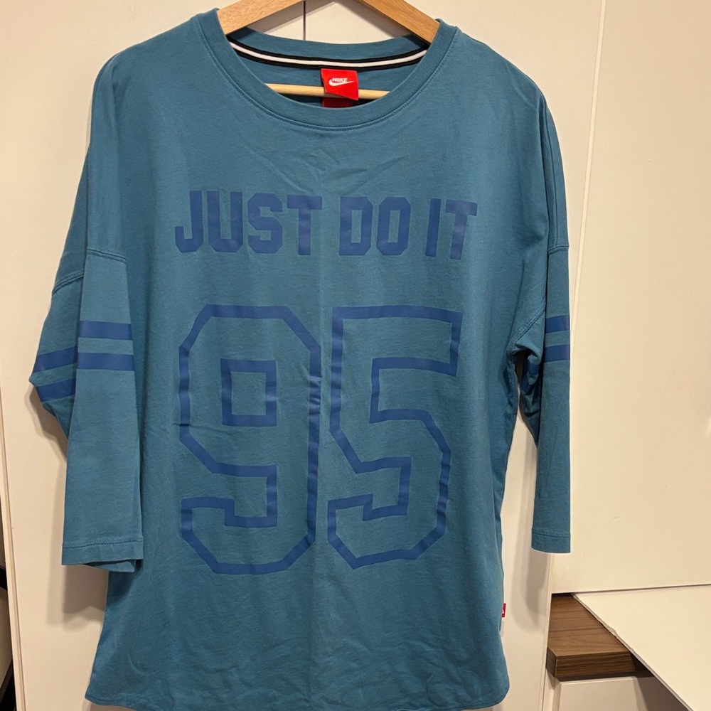 Nike Teal Blue 'Just Do It' 95 Graphic Jersey Tee - XL